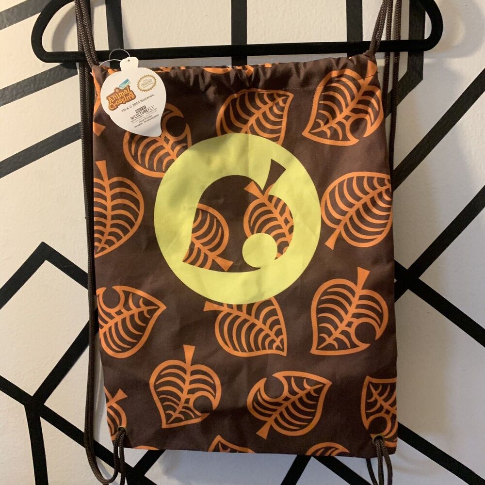 Animal Crossing New Horizons Drawstring Bag Backpack Nintendo CultureFly Leaves